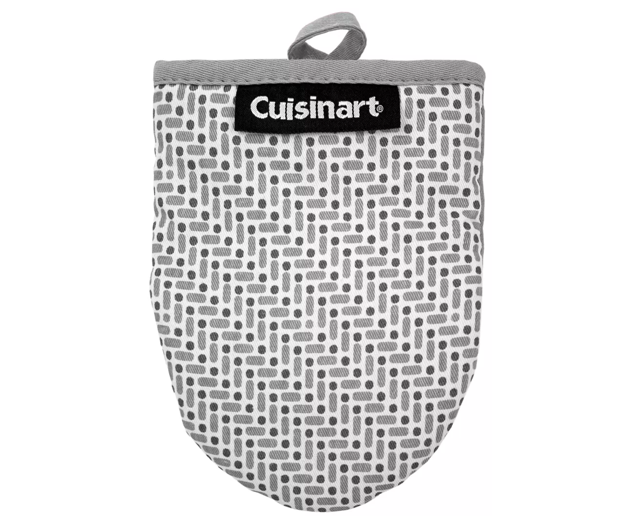 Cuisinart High-Rise Gray & White Dot & Dash Pattern Mini Oven Mitt, 2-Pack 2 Cuisinart High-Rise Gray & White Dot & Dash Pattern Mini Oven Mitt, 2-Pack - Image 2