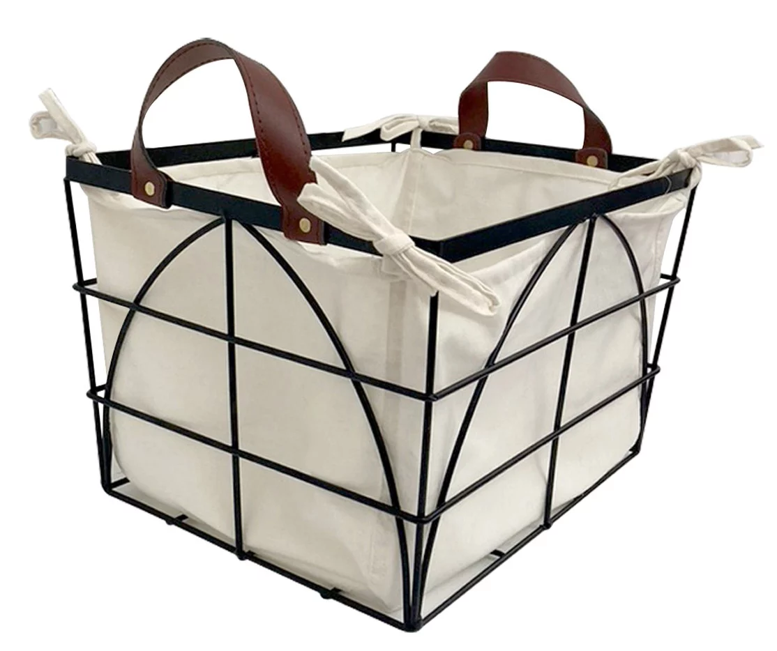 Metal Wire Floor Bin With Liner 1 Metal Wire Floor Bin With Liner