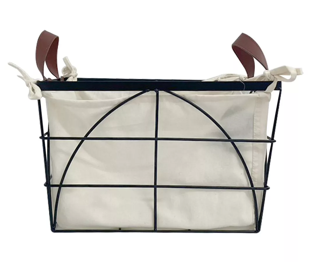 Metal Wire Floor Bin With Liner 2 Metal Wire Floor Bin With Liner - Image 2