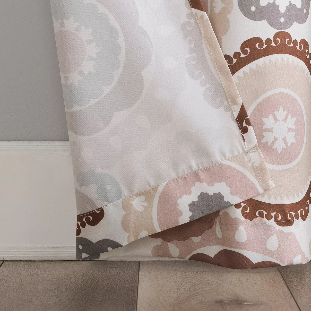 Rydell Sunset Rose Medallion Room-Darkening Grommet 4-Piece Curtain Panel Set, (84") 6 Rydell Sunset Rose Medallion Room-Darkening Grommet 4-Piece Curtain Panel Set, (84") - Image 6