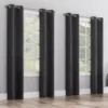 Baylor Charcoal Room-Darkening Grommet 4-Piece Curtain Panel Set, (63")
