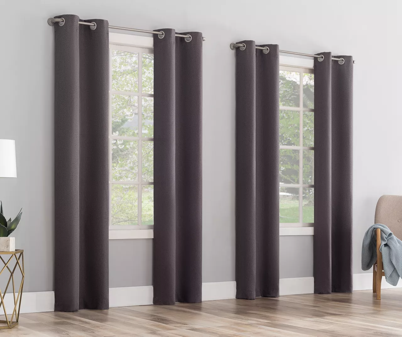 Baylor Dusty Fig Room-Darkening Grommet 4-Piece Curtain Panel Set, (84") 1 Baylor Dusty Fig Room-Darkening Grommet 4-Piece Curtain Panel Set, (84")