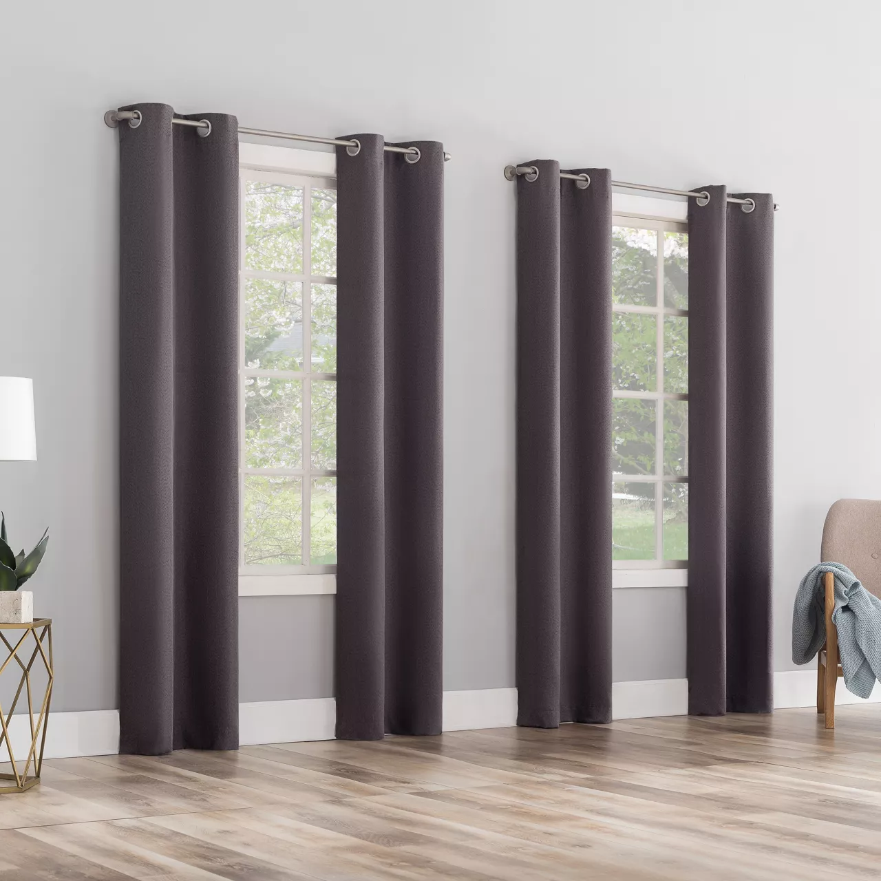 Baylor Dusty Fig Room-Darkening Grommet 4-Piece Curtain Panel Set, (84") 3 Baylor Dusty Fig Room-Darkening Grommet 4-Piece Curtain Panel Set, (84") - Image 3