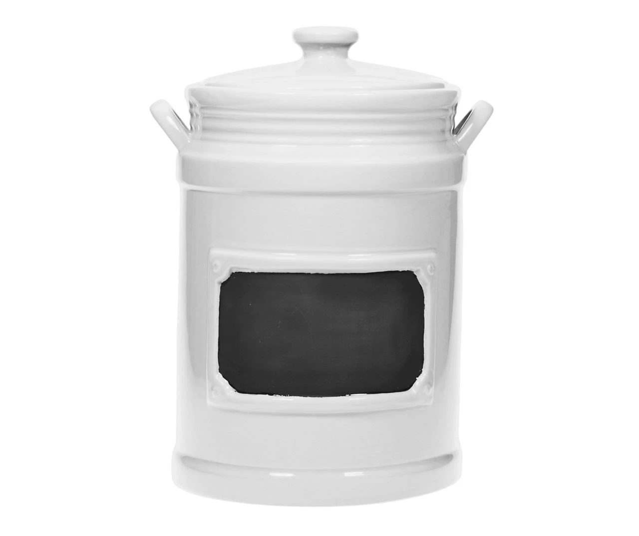 White Farmhouse Chalkboard Canister With Lid, 83 Oz. 1 White Farmhouse Chalkboard Canister With Lid, 83 Oz.