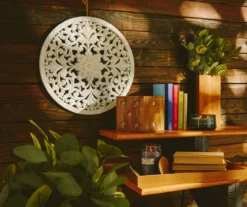 White Carved Medallion Round Wall Plaque 5 White Carved Medallion Round Wall Plaque -Cuisinart Store 810561124 810561893 810560248 810559954 810559913 10