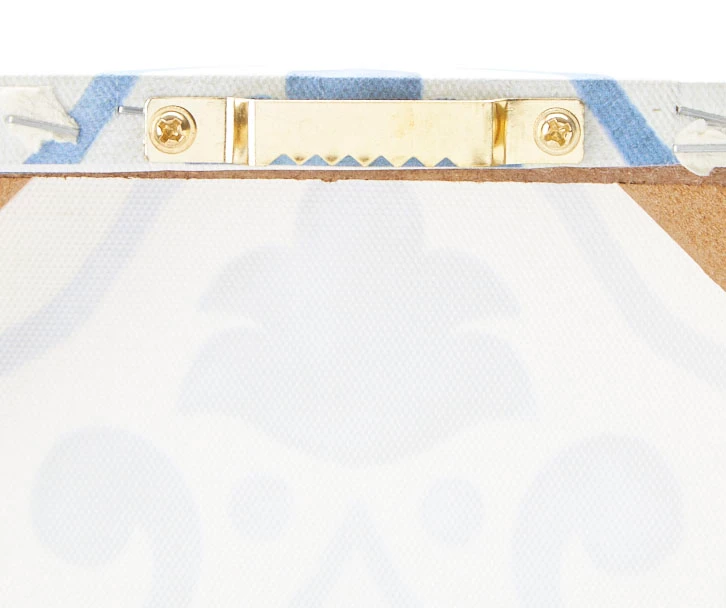 White & Blue Medallion Wrapped Canvas 3 White & Blue Medallion Wrapped Canvas - Image 3