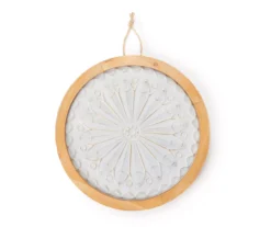 Gray Metal Round Medallion Wall Plaque