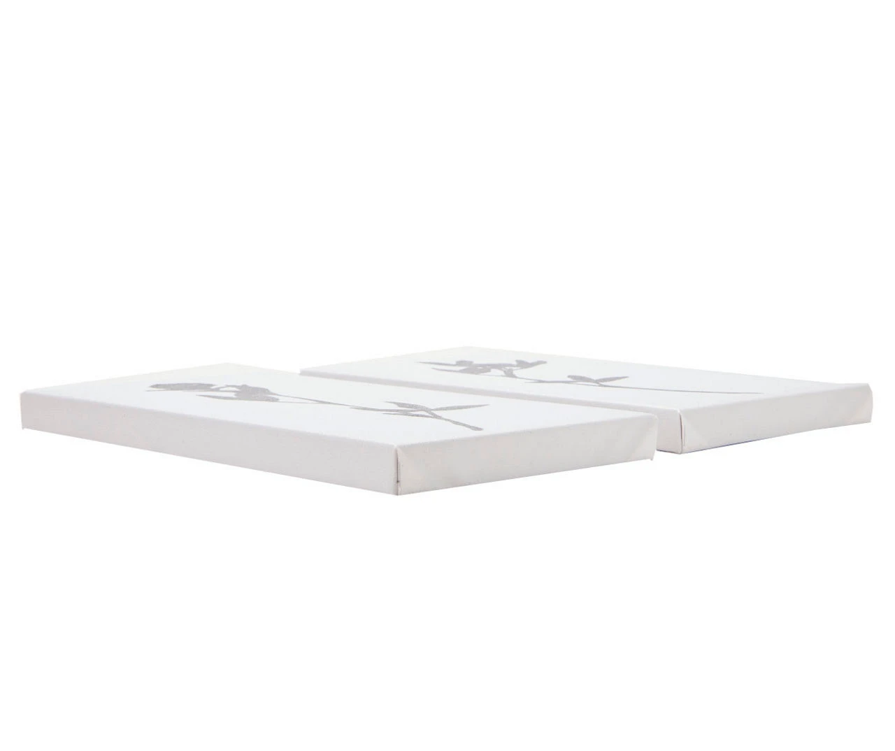 White & Gray Floral 2-Piece Wrapped Canvas Set 2 White & Gray Floral 2-Piece Wrapped Canvas Set - Image 2