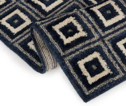 Klein Navy Square Pattern Runner Rug, (2' X 7') -Cuisinart Store 810562954 2