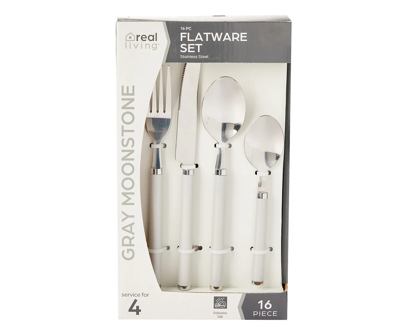 Real Living Gray Handle 16-Piece Flatware Set 1 Real Living Gray Handle 16-Piece Flatware Set