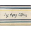 "My Happy Kitchen" Beige Stripe Soft Step Kitchen Mat, (18" X 30")