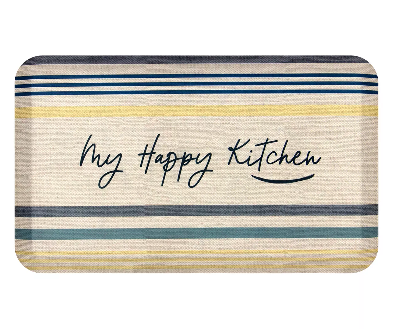"My Happy Kitchen" Beige Stripe Soft Step Kitchen Mat, (18" X 30") 1 "My Happy Kitchen" Beige Stripe Soft Step Kitchen Mat, (18" X 30")