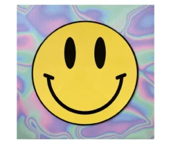 Yellow & Multi-Color Smiley Face Wrapped Canvas