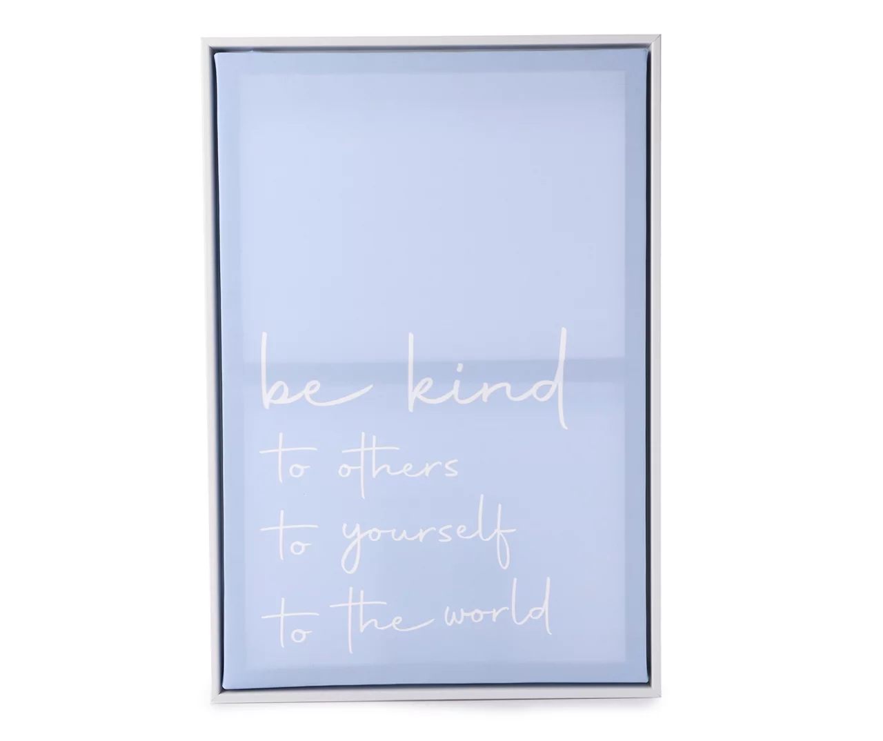 "Be Kind" Blue Framed Wrapped Canvas 1 "Be Kind" Blue Framed Wrapped Canvas