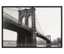 Black & White Brooklyn Bridge Framed Photo Wall Art