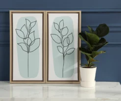 Light Blue & White Leaves Framed Canvas, 2-Pack 6 Light Blue & White Leaves Framed Canvas, 2-Pack -Cuisinart Store 810564781 2