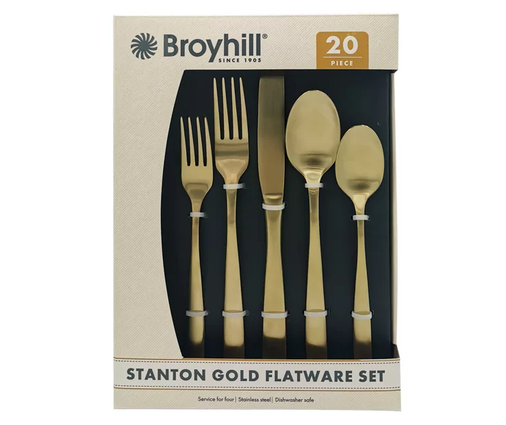 Gold Stanton 20-Piece Flatware Set 1 Gold Stanton 20-Piece Flatware Set