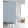 Light Blue 14-Piece Shower Curtain & Stripe Noodle Bath Rug Set