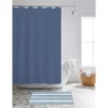 Blue 14-Piece Shower Curtain & Stripe Noodle Bath Rug Set