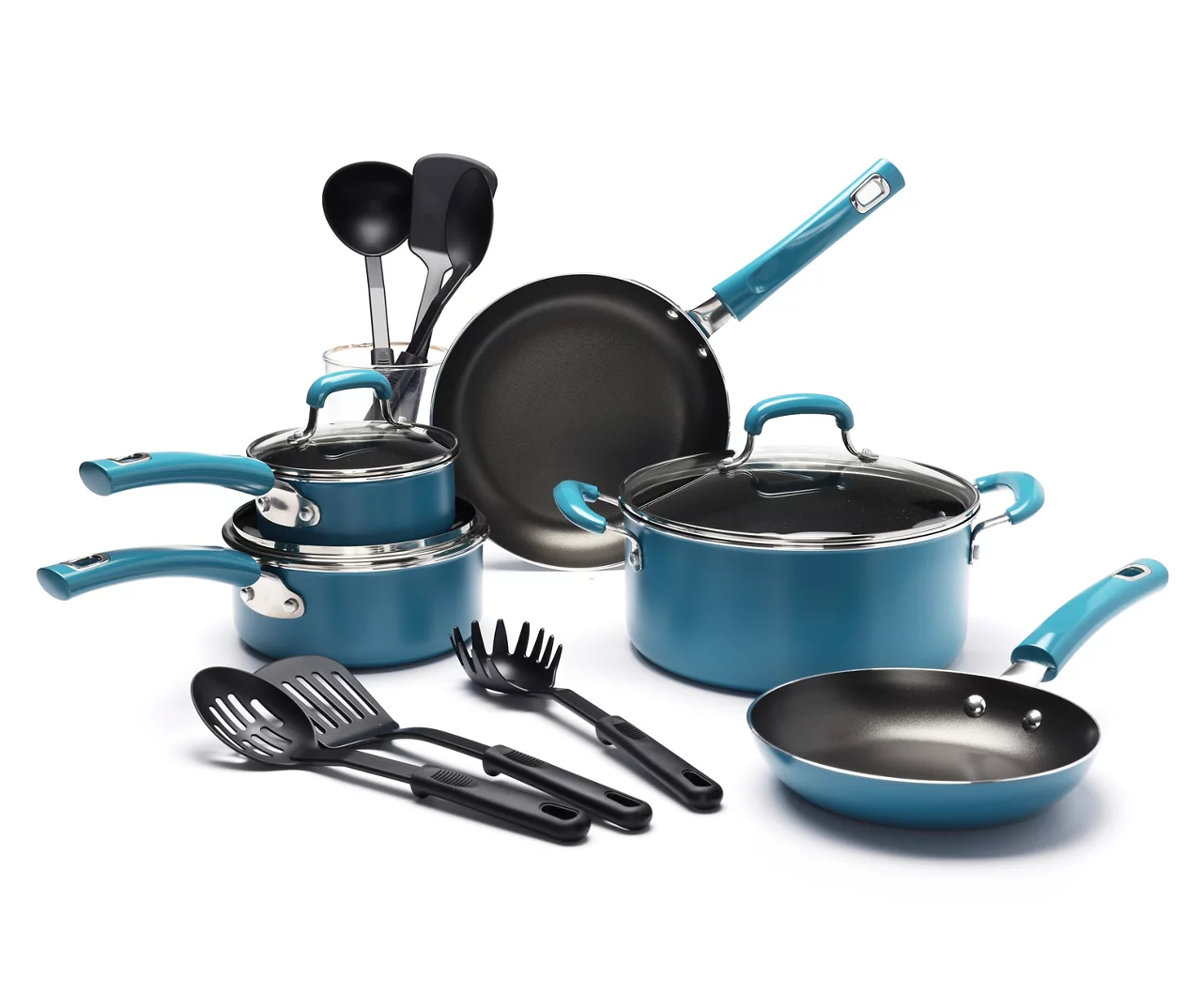 Non-Stick 14-Piece Rivet Handle Cookware Set 2 Non-Stick 14-Piece Rivet Handle Cookware Set - Image 2