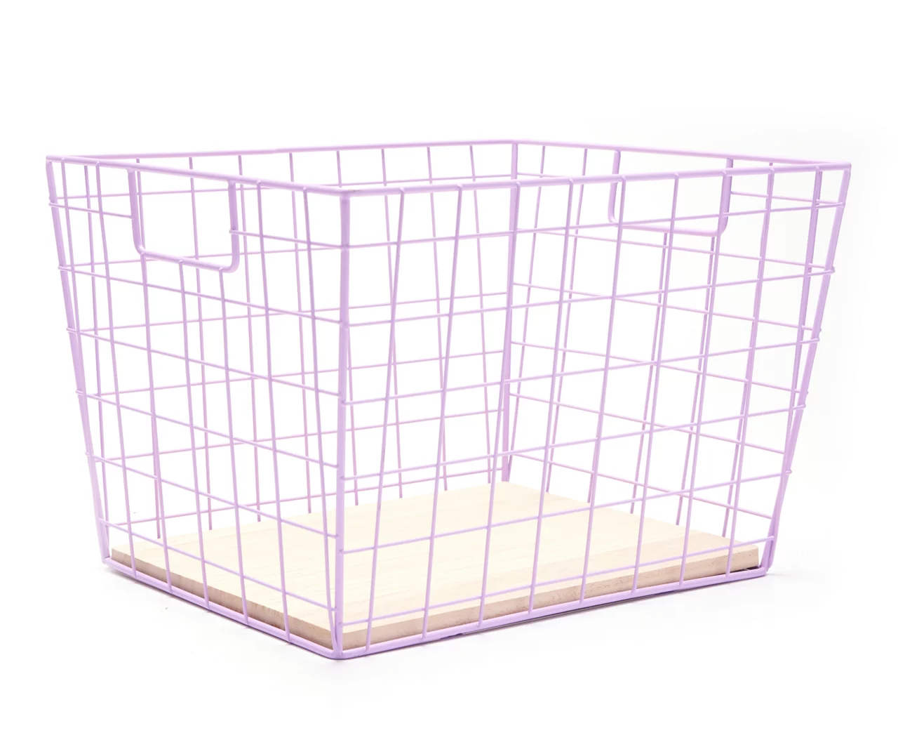 Tapered Grid Bin With Wood Base 2 Tapered Grid Bin With Wood Base - Image 2