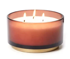 Mahogany Vetiver Brown Glass 3-Wick Jar Candle, 30 Oz. -Cuisinart Store 810570826 2