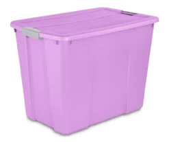 Bright Lilac 34-Gallon Latch Storage Tote Container