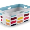 Curver Colorful Stripe 1.25-Bushel Laundry Basket