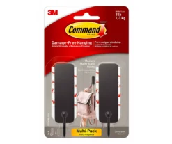 3M Command Matte Black Damage-Free Hanging Medium Hooks