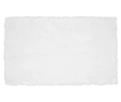 My Magic Carpet White Washable Shag Area Rug, (3' X 5')