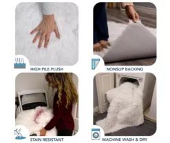 My Magic Carpet White Washable Round Shag Area Rug, (6') 9 My Magic Carpet White Washable Round Shag Area Rug, (6') -Cuisinart Store 810571829 3