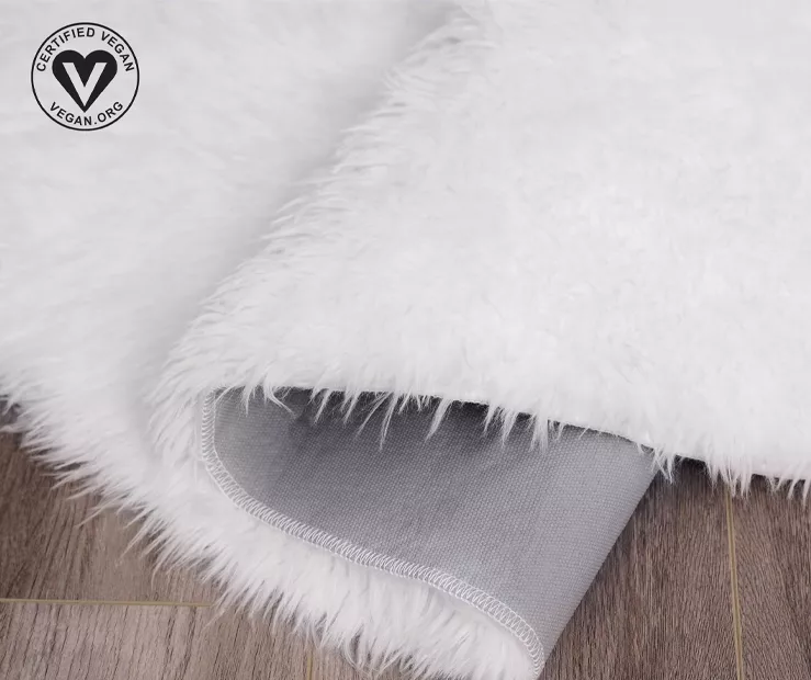 My Magic Carpet White Washable Round Shag Area Rug, (6') 4 My Magic Carpet White Washable Round Shag Area Rug, (6') - Image 4