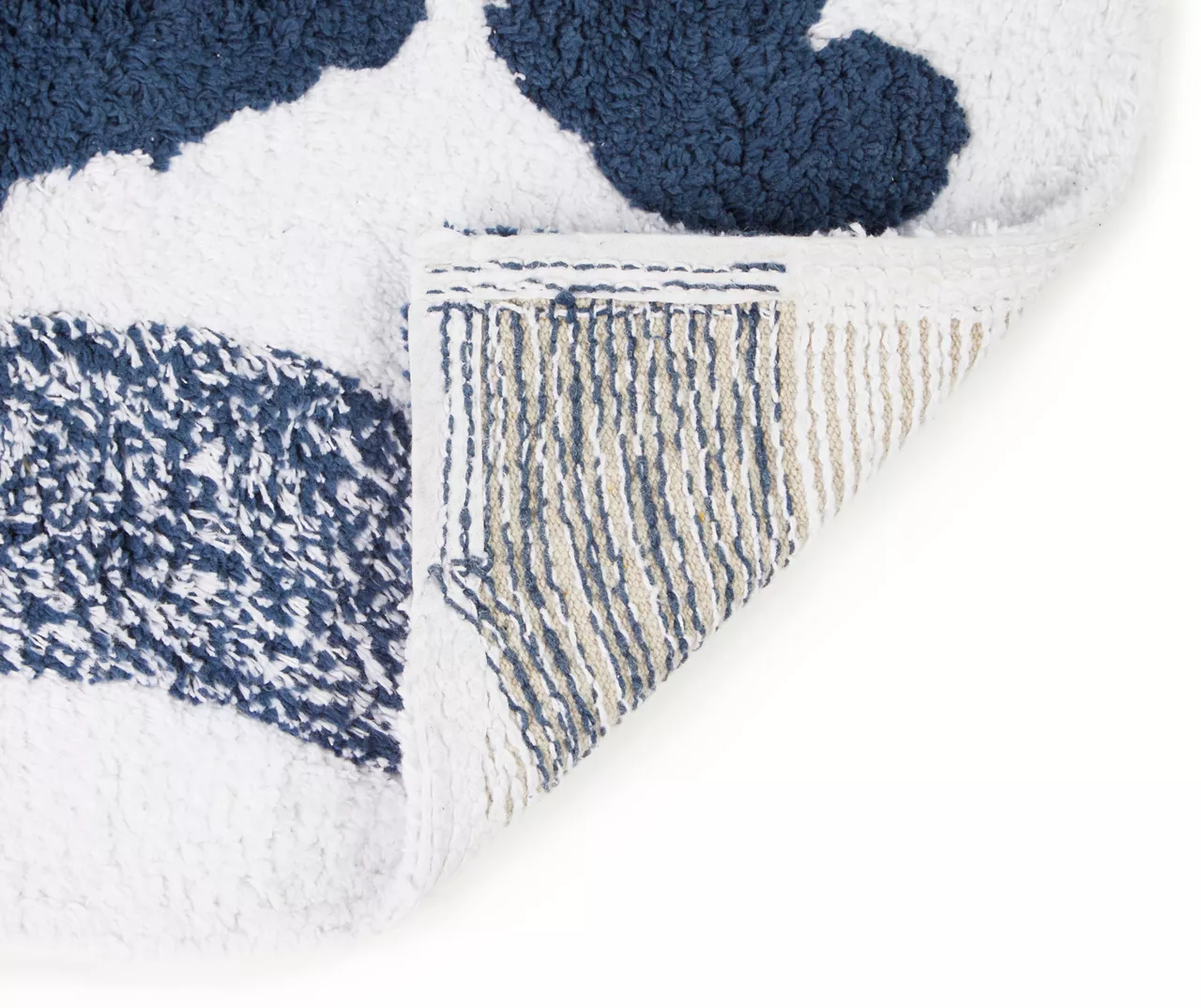 Grecian Getaway Navy & White Ink Stripe Fish Bath Rug 2 Grecian Getaway Navy & White Ink Stripe Fish Bath Rug - Image 2