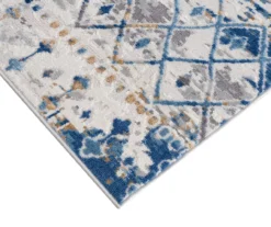 Jessica Blue & Cream Moroccan Geometric Runner Rug, (2.5' X 7') -Cuisinart Store 810573670 3