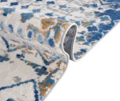 Jessica Blue & Cream Moroccan Geometric Runner Rug, (2.5' X 7') -Cuisinart Store 810573670 6