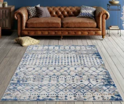 Jessica Blue & Cream Moroccan Geometric Area Rug, (5' X 7') 14 Jessica Blue & Cream Moroccan Geometric Area Rug, (5' X 7') -Cuisinart Store 810573861 810573862 810573863 810573864 2