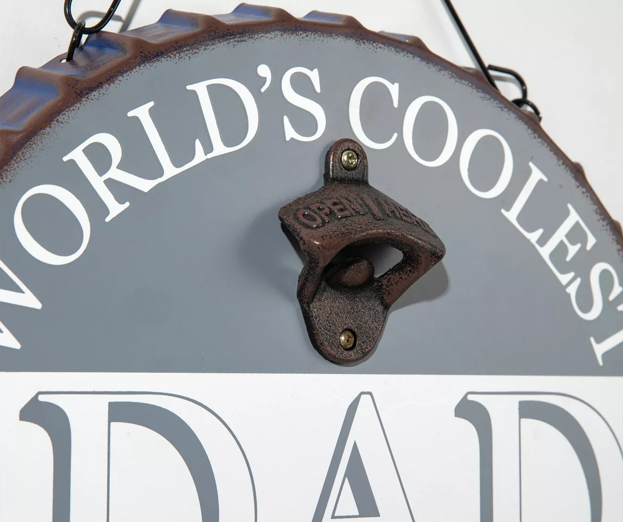 "World's Coolest Dad" Bottle Cap Hanging Wall Décor With Opener 4 "World's Coolest Dad" Bottle Cap Hanging Wall Décor With Opener - Image 4