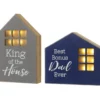 "King Of The House" & "Best Bonus Dad Ever" House 2-Piece LED Tabletop Decor Set