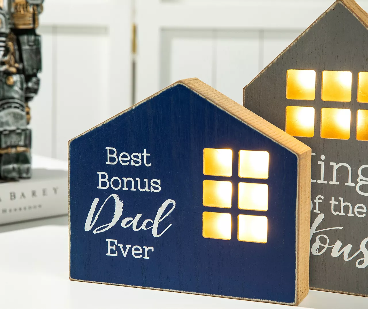 "King Of The House" & "Best Bonus Dad Ever" House 2-Piece LED Tabletop Decor Set 3 "King Of The House" & "Best Bonus Dad Ever" House 2-Piece LED Tabletop Decor Set - Image 3