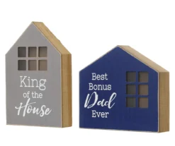 "King Of The House" & "Best Bonus Dad Ever" House 2-Piece LED Tabletop Decor Set 9 "King Of The House" & "Best Bonus Dad Ever" House 2-Piece LED Tabletop Decor Set -Cuisinart Store 810574264 4