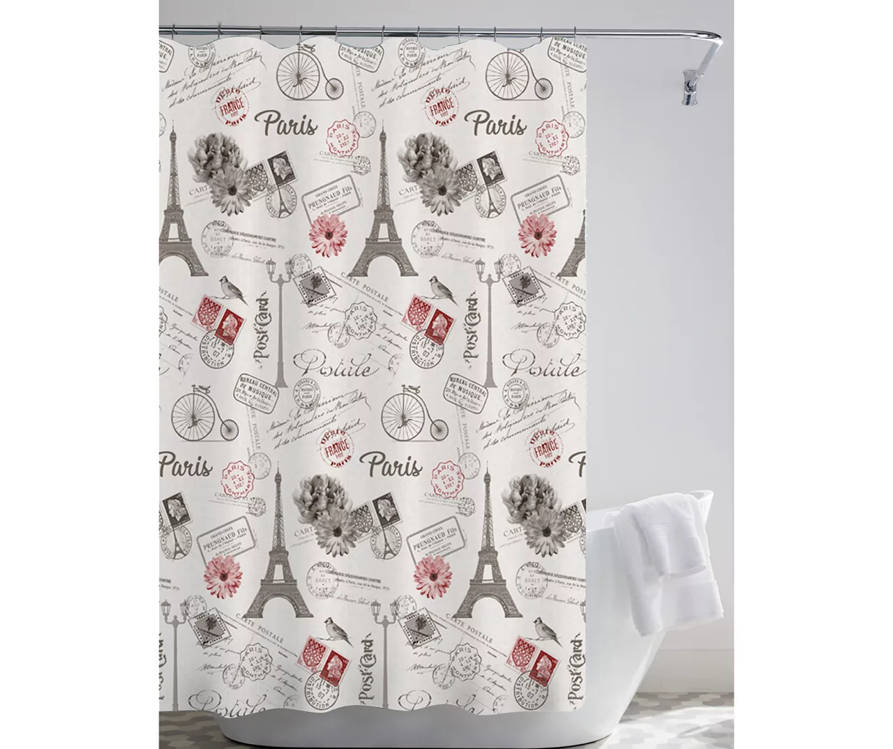 White & Taupe Paris & Faux Fur 14-Piece Bath Set 2 White & Taupe Paris & Faux Fur 14-Piece Bath Set - Image 2