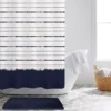 Belmont White & Navy Stripe & Faux Fur 14-Piece Bath Set