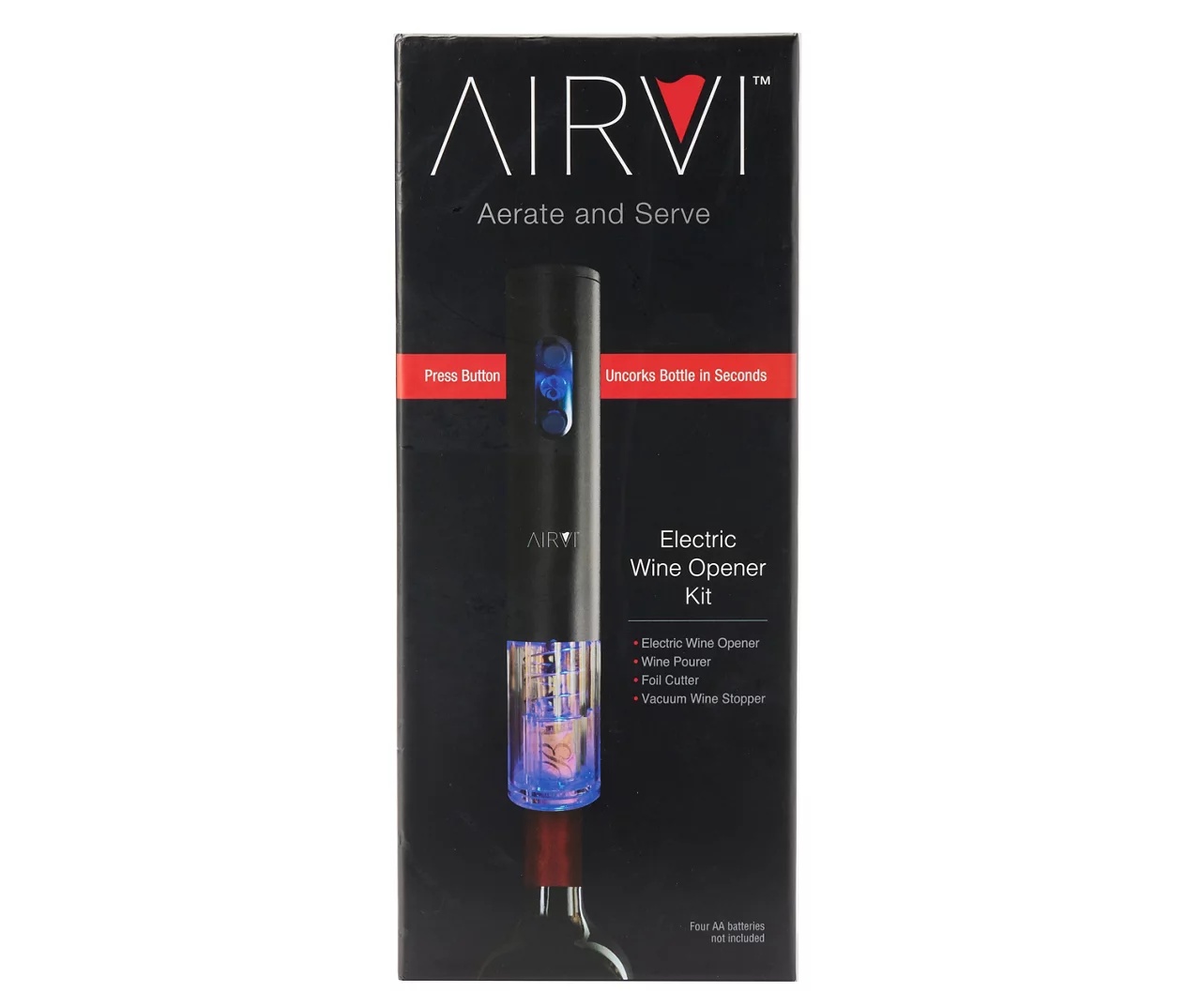 AirVi Black Electric Wine Opener Kit 2 AirVi Black Electric Wine Opener Kit - Image 2