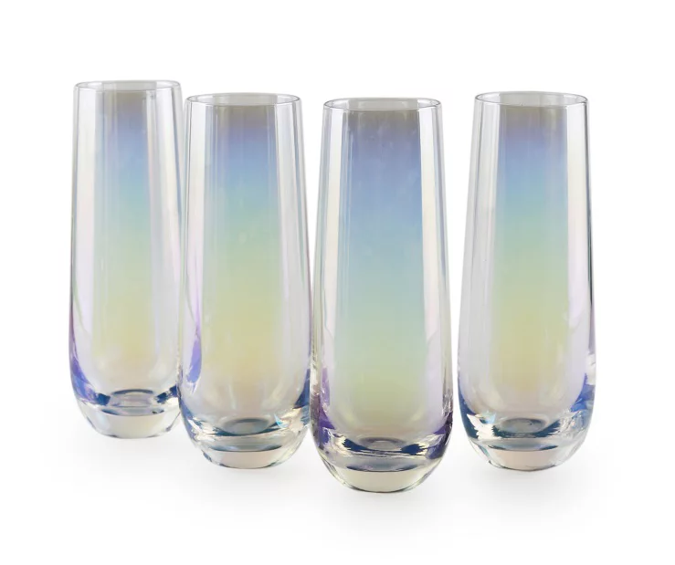 Radiance Pearl Stemless Flute 4-Piece Glassware Set 1 Radiance Pearl Stemless Flute 4-Piece Glassware Set