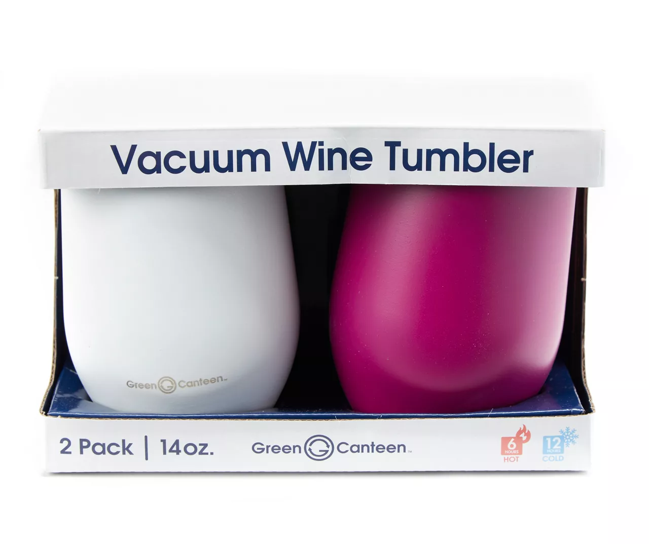 Beetroot & White Double Wall Stainless Steel Wine Tumbler, 2-Pack 2 Beetroot & White Double Wall Stainless Steel Wine Tumbler, 2-Pack - Image 2