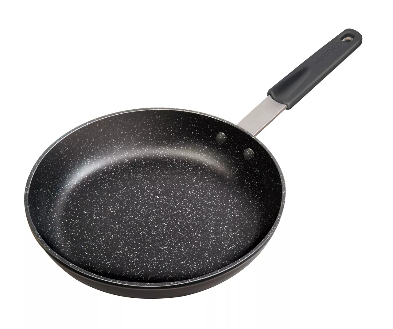 Masterpan 11" Black Speckled Non-Stick Aluminum & Stainless Steel Fry Pan 1 Masterpan 11" Black Speckled Non-Stick Aluminum & Stainless Steel Fry Pan