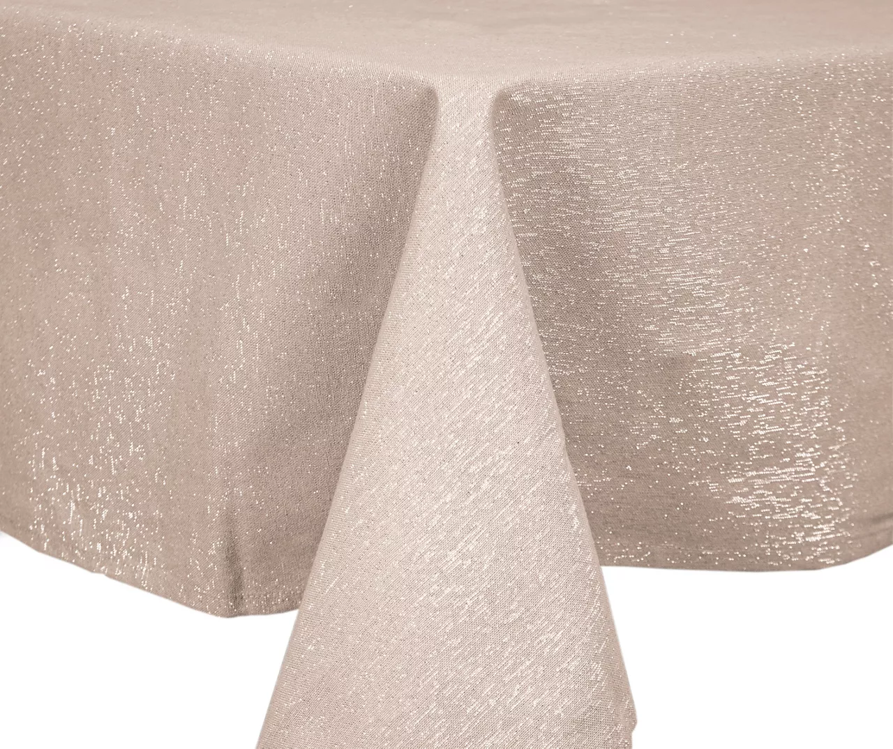 Cuisinart Doeskin Tan Lurex Metallic Shimmer Fabric Tableclot 2 Cuisinart Doeskin Tan Lurex Metallic Shimmer Fabric Tableclot - Image 2