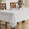 Arctic Enchantment White & Green Christmas Trees Fabric Tablecloth