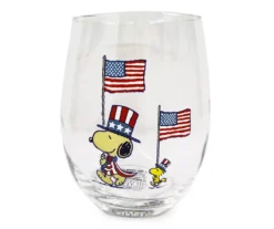 Peanuts Stars & Stripes 4-Piece Curved Glassware Set -Cuisinart Store 810581805 3