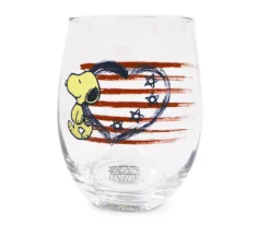 Peanuts Stars & Stripes 4-Piece Curved Glassware Set -Cuisinart Store 810581805 4